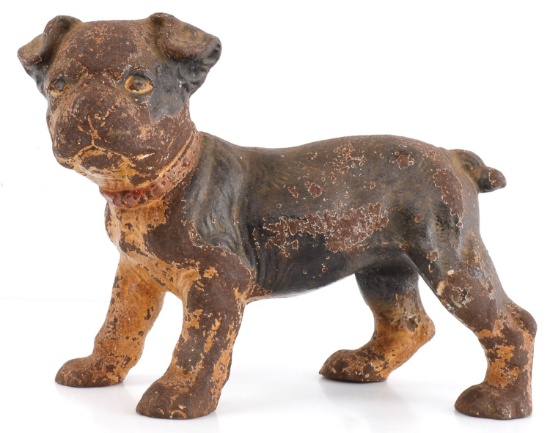 CAST IRON BOSTON TERRIER PUPPY DOG DOORSTOP