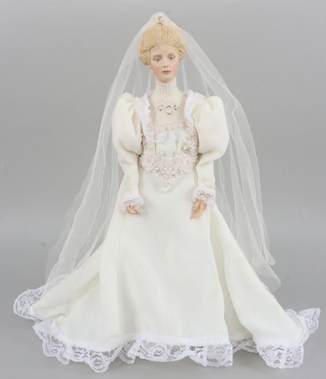 14 INCH ASHTON DRAKE PORCELAIN BRIDE DOLL