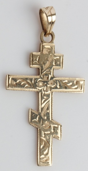 RUSSIAN ORTHODOX 14 KT YELLOW GOLD PENDANT