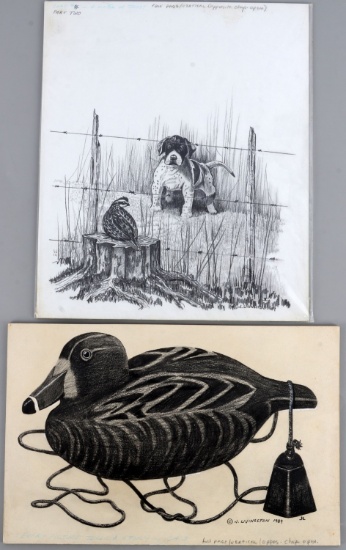 LOT 2 J. LIVINGSTON WILDLIFE ARTIST ORIG DRAWINGS