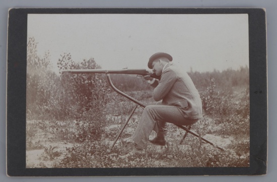 CABINET PHOTOGRAPH MCCLEAN SELF LOADING GUN