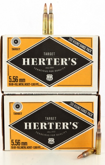 400 RDS 5.56MM 55GR FMJ HERTER'S RANGE PACK AMMO