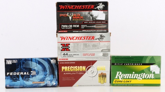 AMMO LOT 60 RDS 7MM 50 ROUNDS 44 MAGNUN 50 44 S&W
