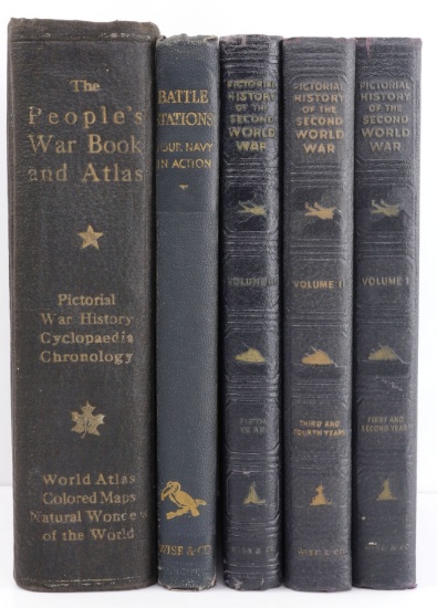 LOT 5 WWI & WWII WAR PICTORIAL BATTLE MAPS BOOKS