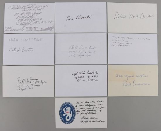 LOT OF 10 WWII US ARMY AIR CORPS PILOT SIGNATURES