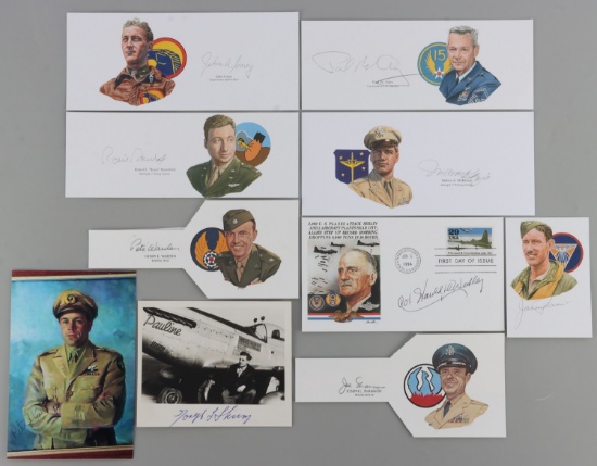 LOT OF 10 WWII US ARMY AIR CORPS PILOT SIGNATURES