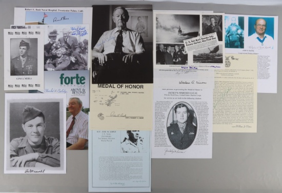 LOT 10 WWII US MEDAL OF HONOR WINNER AUTOGRAPHS