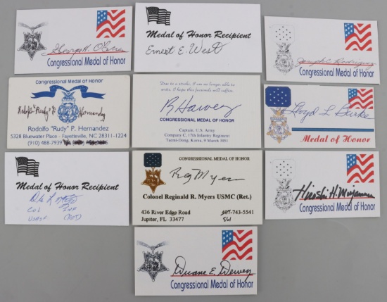 LOT 10 KOREA US MEDAL OF HONOR WINNER AUTOGRAPHS