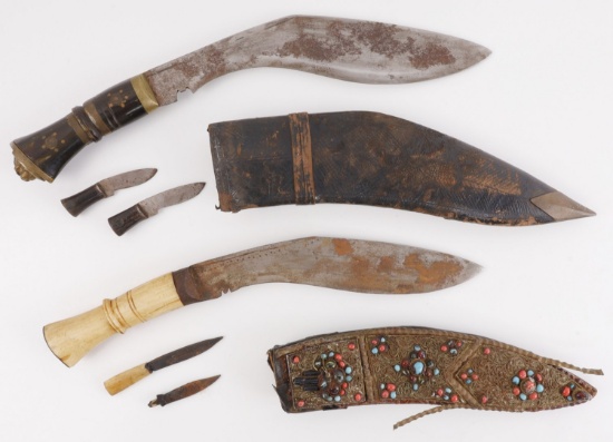 2 BRITISH INDIA NEPALESE GURKHA KNIFE LOT