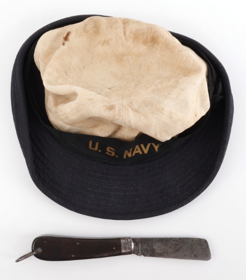 WWII US NAVY WAVES CAP & USCG COAST GUARD KNIFE