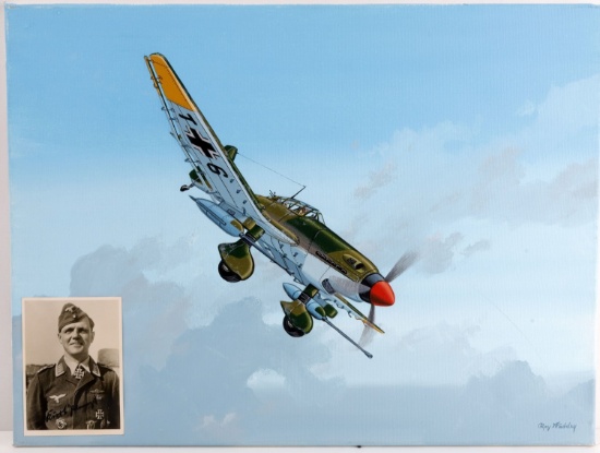 WADDEY WWII GERMAN KURT PLENZAT SIGNED PAINTING