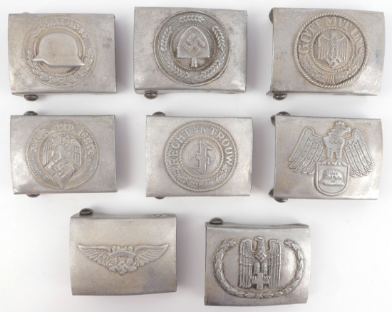 LOT OF 8 WWII GERMAN THIRD REICH BELT BUCKLES