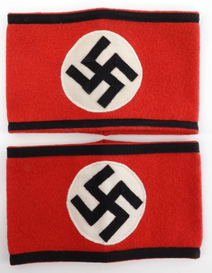 LOT OF 2 WWII GERMAN REICH ALLGEMEINE SS ARMBANDS