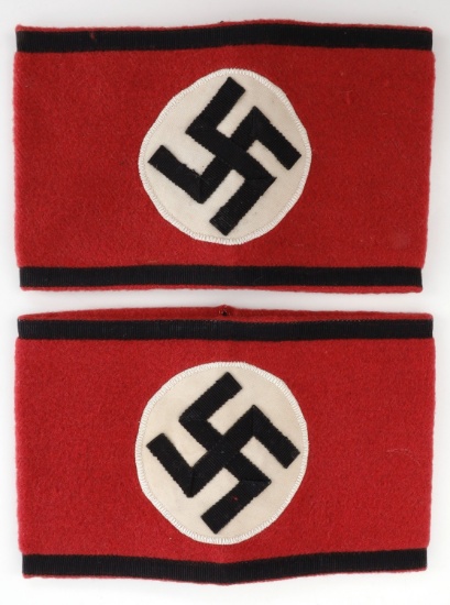 LOT OF 2 WWII GERMAN REICH ALLGEMEINE SS ARMBANDS