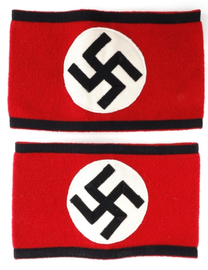 LOT OF 2 WWII GERMAN REICH ALLGEMEINE SS ARMBANDS