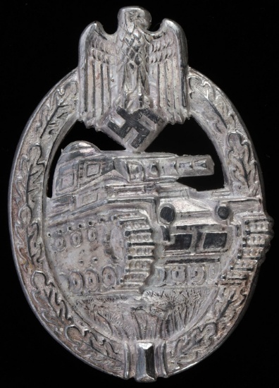 WWII GERMAN PANZER ASSAULT BADGE IN SILVER