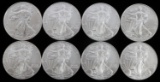 8 ONE OUNCE SILVER AMERICAN EAGLE COINS MIX DATE