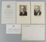 1949 TRUMAN INAUGURATION INVITE & REAGAN BIRTHDAY