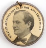 WILLIAM JENNINGS BRYAN 1900 DELEGATE BADGE