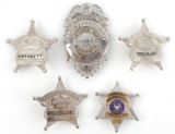 LOT OF 5 OBSOLETE DEPUTY SHERIFF BADGES