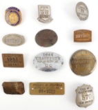 LOT OF 12 ANTIQUE OCCUPATION BADGES