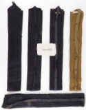 4 JAPANESE KIMONO SASH LOT BLACK MOURNING & GREEN