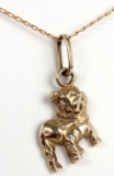 14K YELLOW GOLD BULLDOG NECKLACE GEORGIA UGA