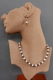 14KT YELLOW GOLD STERLING PEARL NECKLACE