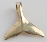 14K YELLOW GOLD WHALE TAIL PENDANT