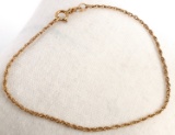 10KT YELLOW GOLD ROPE CHAIN BRACELET