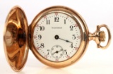 WALTHAM SEASIDE GOLD FILL POCKET WATCH