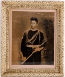 ORIGINAL 1864 CIVIL WAR OFFICER DRAWING ON CANVAS