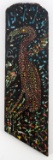 FOLK ART DEPICTION OF A FLAMINGO ON A FENCE POST