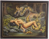 VON TIPTON 1946-2002 OIL PAINTING OF A NUDE WOMAN