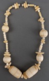 STRING OF LARGE BEADS MADE FROM ANTIQUE IVORY