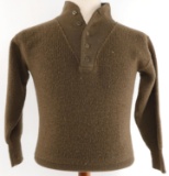 WWII US ARMY 5-BUTTON HIGH NECK WOOL JEEP SWEATER