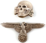 WWII GERMAN REICH SS VISOR SET TOTENKOPF AND EAGLE