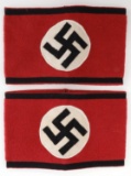 LOT OF 2 WWII GERMAN REICH ALLGEMEINE SS ARMBANDS