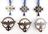 LOT OF 6 WWII THIRD REICH BADGE & MEDALS HJ ETC