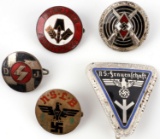 WWII GERMAN ENAMELED PARTY PINS HITLER YOUTH RAD