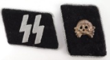 WWII GERMAN REICH SS TOTENKOPF SKULL COLLAR TABS
