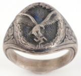 WWII GERMAN THIRD REICH LUFTWAFFE SILVER RING SZ 7