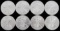 LOT 8 SILVER AMERICAN EAGLE .999 FINE 1 OZT COINS