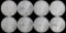 LOT OF 8 2013 SILVER AMERICAN EAGLE 1 OZT COINS