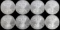 LOT OF 8 1 OZT OUNCE SILVER AMERICAN EAGLE COINS