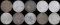 MIXED LOT OF 10 MORGAN & PEACE SILVER DOLLAR COINS