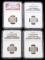 4 PROOF 69 NGC GRADED NICKELS 2 X 2000 2008 2007