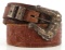 SOUTHWEST 10K GOLD BELT & VINTAGE LEATHER BELT