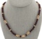14KT GOLD AND WINE GARNET NECKLACE