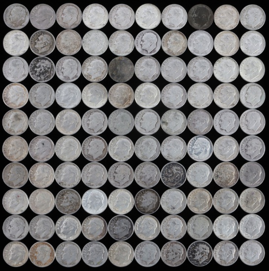 LOT OF 90% SILVER ROOSEVELT DIMES $10 FACE VALUE